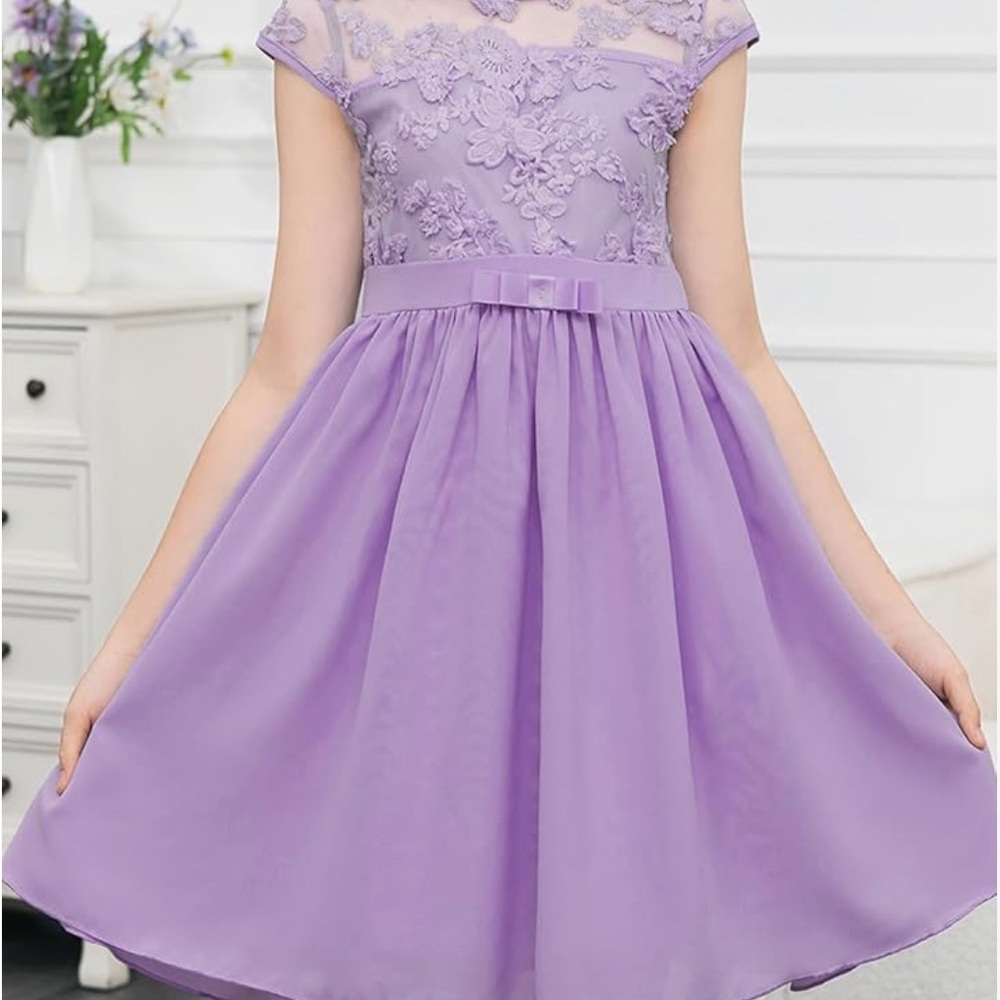 Lavender Lace Kids Dress